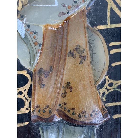 VTG Mini Two Panel Japanese Relief Art Screens Byobu Geishas Decor 6768 - Picture 14 of 16